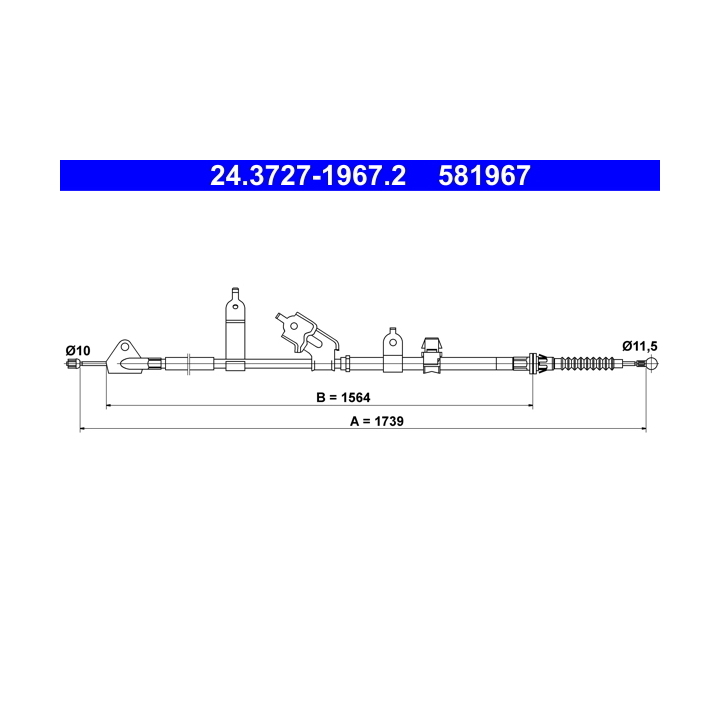 1 987 482 566 - Cable, parking brake - 1-987-482-566