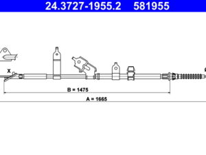 24.3727-1955.2 - Cable, parking brake - 24-3727-1955-2