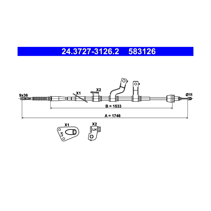 1 987 482 572 - Cable, parking brake - 1-987-482-572