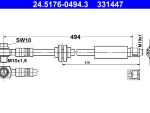 24.5176-0494.3 - Brake Hose - 24-5176-0494-3