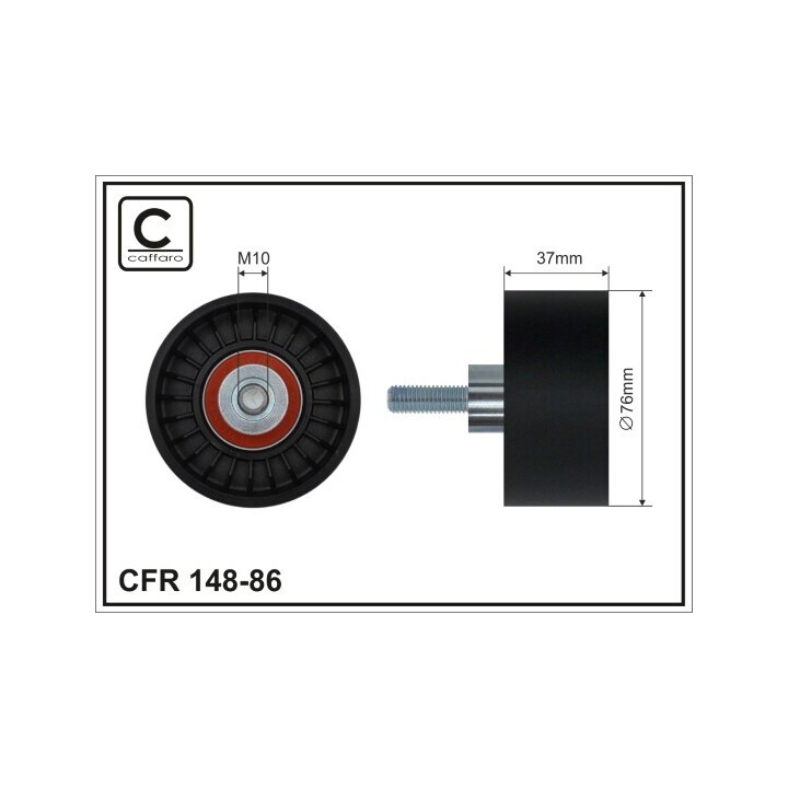 148-86 - Deflection/Guide Pulley, v-ribbed belt - 148-86