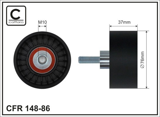 148-86 - Deflection/Guide Pulley, v-ribbed belt - 148-86