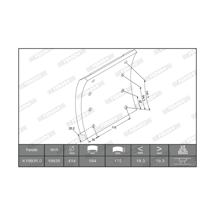 1993514 - Brake Lining Kit, drum brake - 1993514