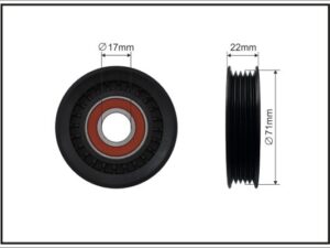 256-00 - Tensioner Pulley, v-ribbed belt - 256-00