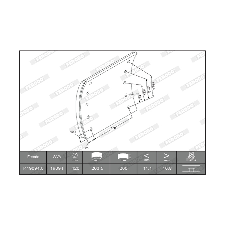1909440 - Brake Lining Kit, drum brake - 1909440
