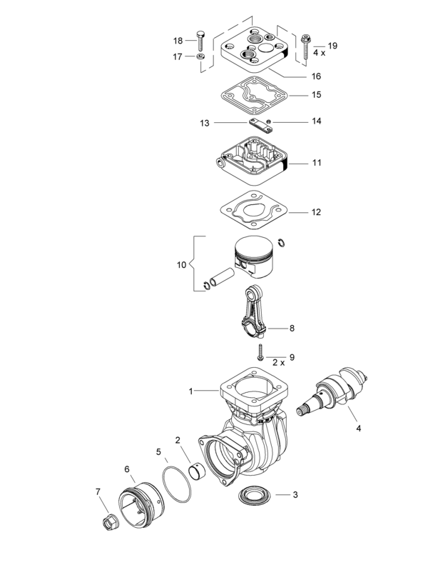 Single-Cylinder compressor, flange mounted - 4111510040