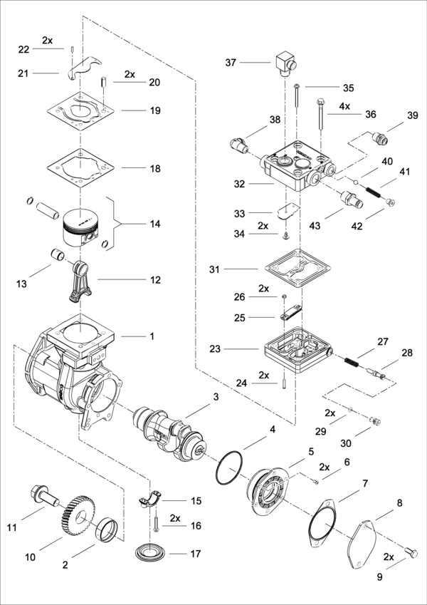 Single-Cylinder compressor, flange mounted - 9111555180