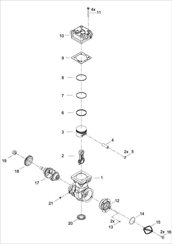 Single-Cylinder compressor, flange mounted - 9121400150