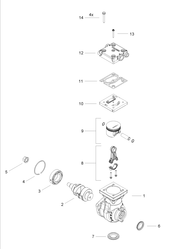 Single-Cylinder compressor, flange mounted, 85 CNHTC - 9121600020