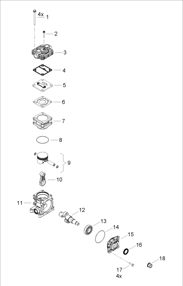 Single-Cylinder compressor, foot mounted - 9129700640