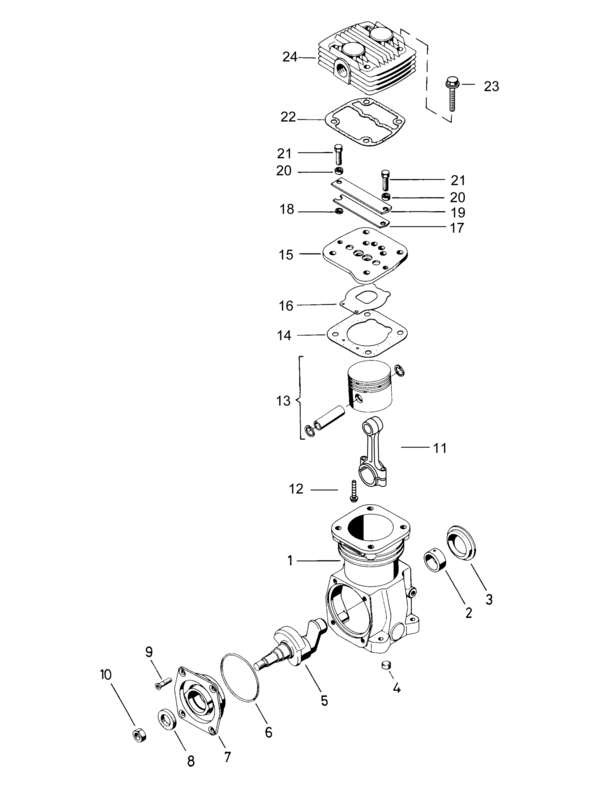 Single-Cylinder compressor, foot mounted - 4111417030