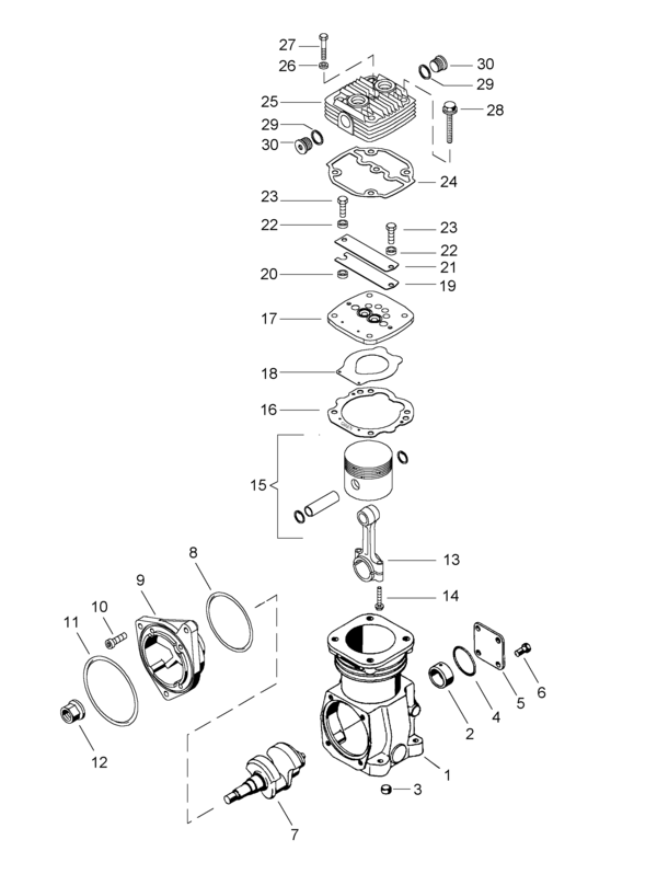 Single-Cylinder compressor, flange mounted - 4111460030