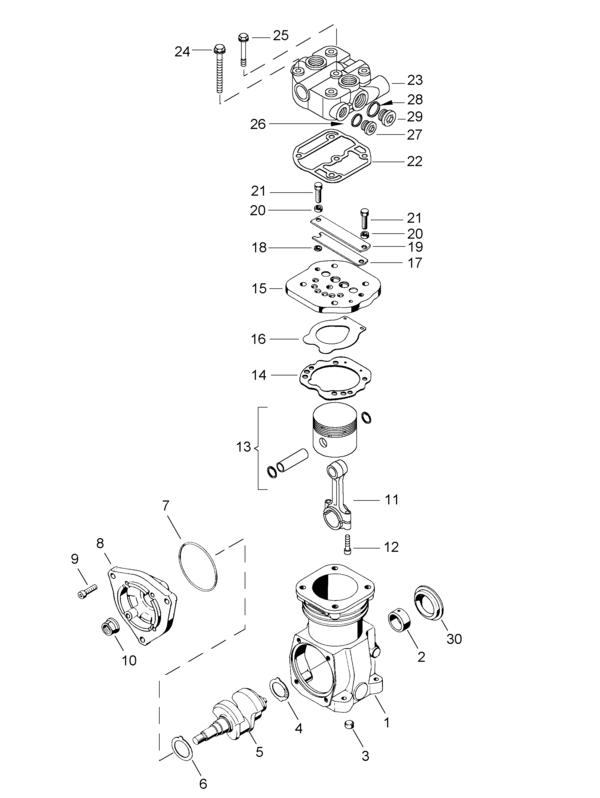 Single-Cylinder compressor, flange mounted - 4111470660